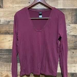 Victoria Secret Sport Long Sleeve Purple V Top Med